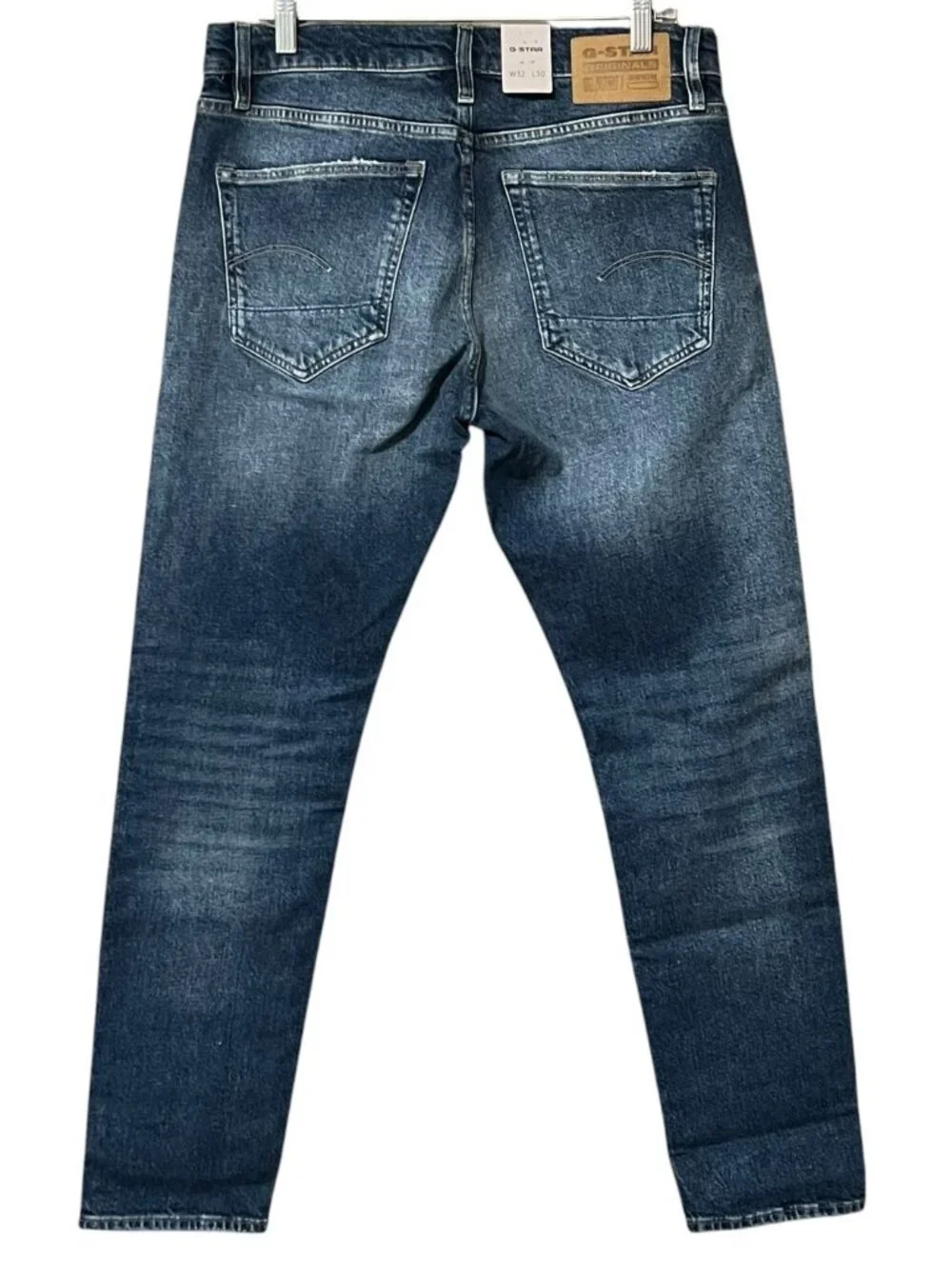 G-Star RAW 3301 Slim Jeans 32x30 NWT Blue Vintage Sakarya Denim Button Fly